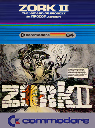 Zork II the Wizard of Frobozz box art for Commodore 64